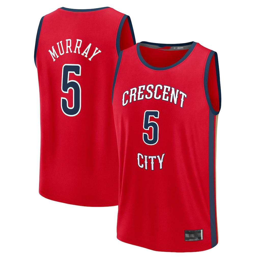 Tlead NO.Pelicans #5 Dejounte Murray Red Fast Break Replica Player Stitched Jerseys- Statement Edition