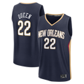 Tlead NO.Pelicans #22 Derik Queen Navy Fast Break Replica Stitched Jerseys- Icon Edition
