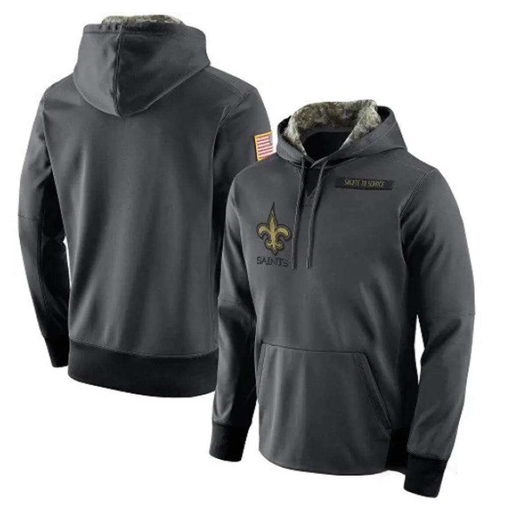 Tlead NO.Saints Gray Pullover Hoodies Limited Blank Player Stitched Jerseys