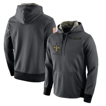 Tlead NO.Saints Gray Pullover Hoodies Limited Blank Player Stitched Jerseys