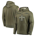 Tlead NO.Saints Olive Salute to Service Pullover Hoodies Home Game Blank Player Stitched Jerseys