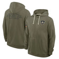Tlead NO.Saints Olive Salute to Service Pullover Hoodies Limited Blank Player Stitched Jerseys