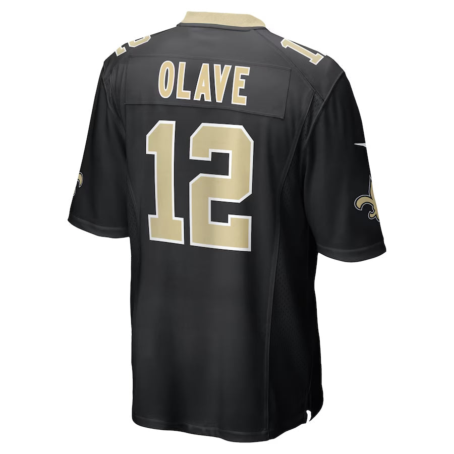 Tlead NO.Saints #12 Chris Olave Player Black Home Game Stitched Jerseys