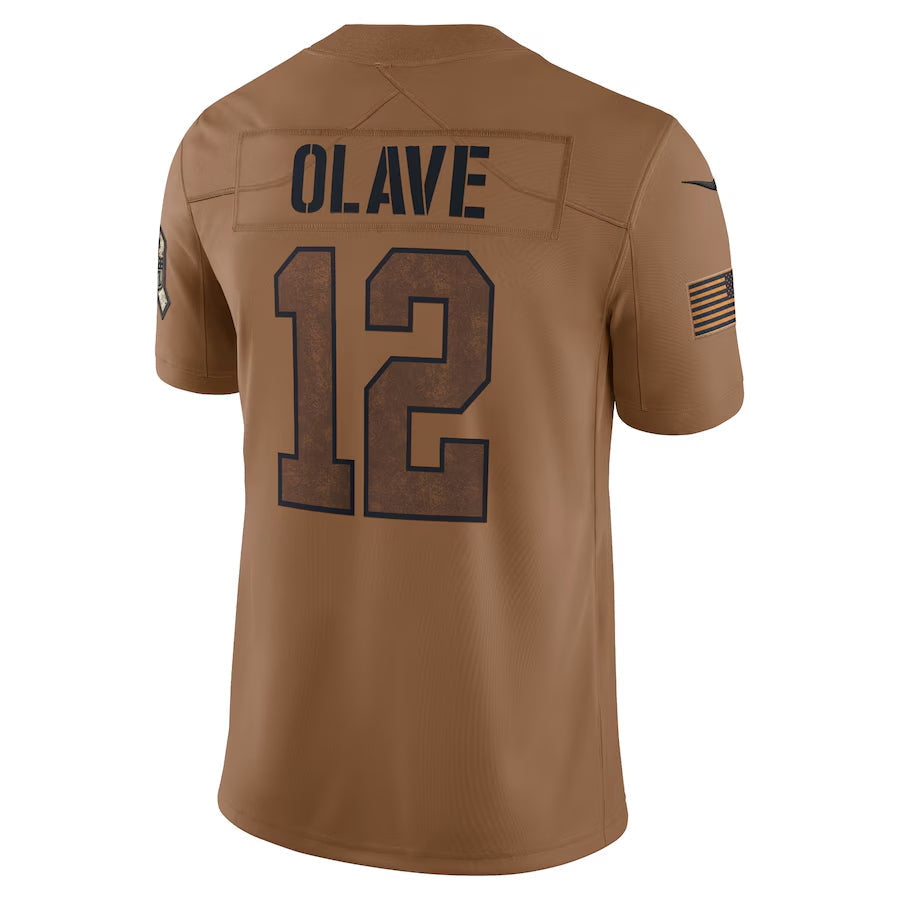 Tlead NO.Saints #12 Chris Olave Player Brown Salute To Service Limited Stitched Jerseys