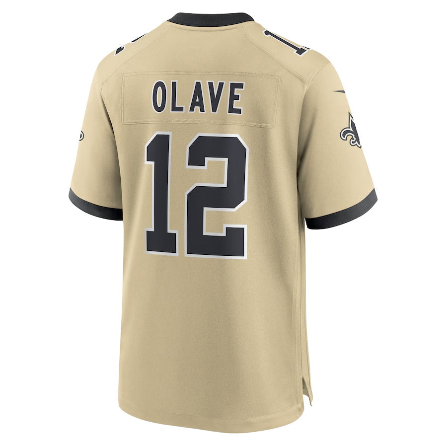Tlead NO.Saints #12 Chris Olave Player Gold Alternate Game Stitched Jerseys