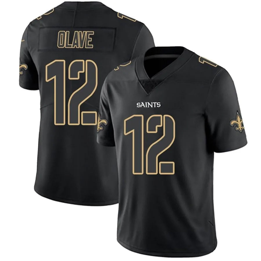 Tlead NO.Saints #12 Chris Olave Player Limited Black Impact Stitched Jerseys