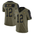 Tlead NO.Saints #12 Chris Olave Player Olive Salute To Service Limited Game Stitched Jerseys