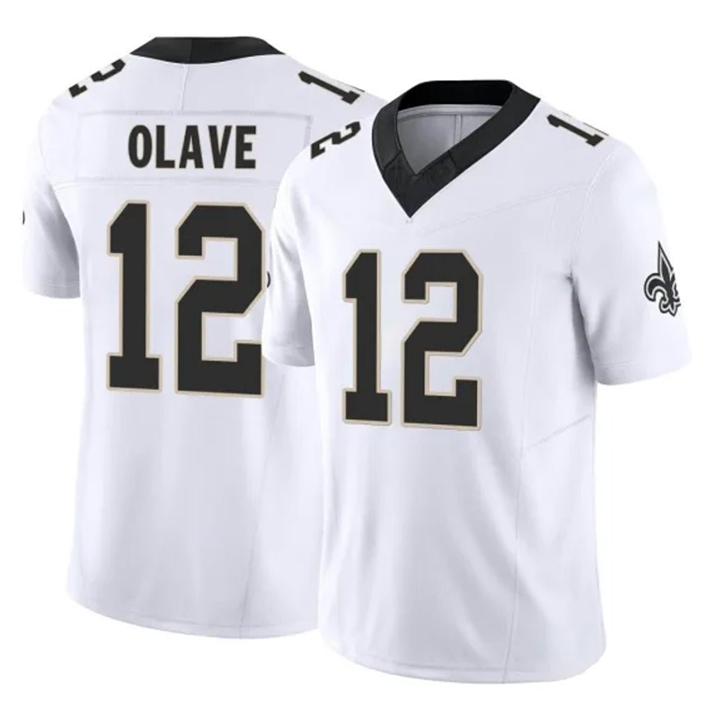 Tlead NO.Saints #12 Chris Olave Player White Limited Vapor F.U.S.E. Home Game Stitched Jerseys