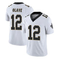 Tlead NO.Saints #12 Chris Olave Player White Limited Vapor Untouchable Home Game Stitched Jerseys