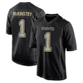 Tlead NO.Saints #1 Kool-Aid McKinstry Player Black Carbon Fashion Home Game Stitched Jerseys