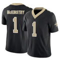 Tlead NO.Saints #1 Kool-Aid McKinstry Player Black Limited Vapor F.U.S.E. Home Game Stitched Jerseys