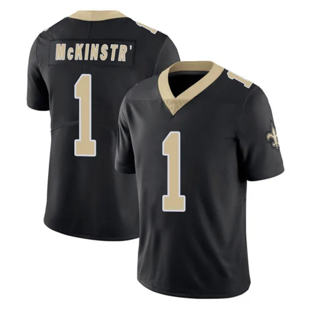 Tlead NO.Saints #1 Kool-Aid McKinstry Player Black Limited Vapor Untouchable Home Game Stitched Jerseys