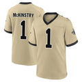 Tlead NO.Saints #1 Kool-Aid McKinstry Player Gold Home Game Stitched Jerseys