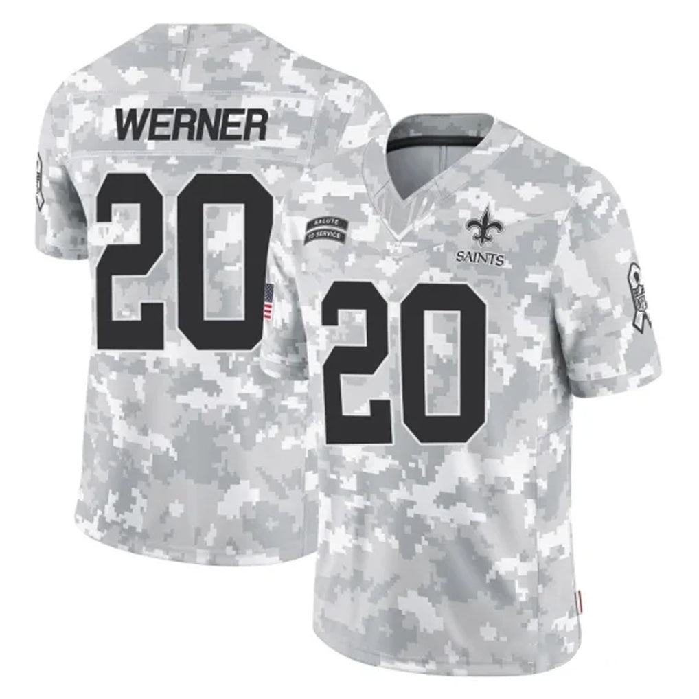 Tlead NO.Saints #20 Pete Werner Player Arctic Camo Salute To Service Limited Game Stitched Jerseys