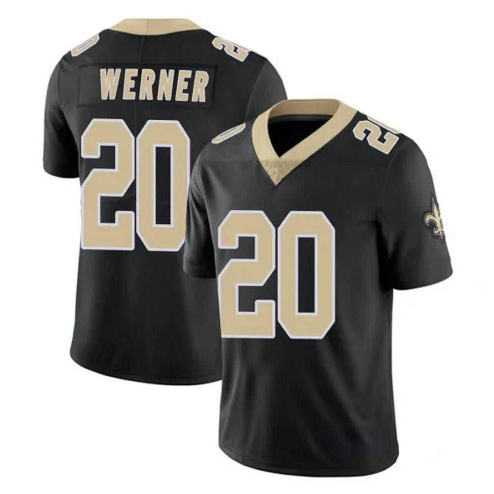 Tlead NO.Saints #20 Pete Werner Player Black Limited Vapor Untouchable Home Game Stitched Jerseys