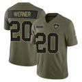 Tlead NO.Saints #20 Pete Werner Player Olive 2025 Salute To Service Limited Stitched Jerseys