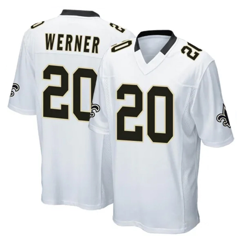 Tlead NO.Saints #20 Pete Werner Player White Home Game Stitched Jerseys