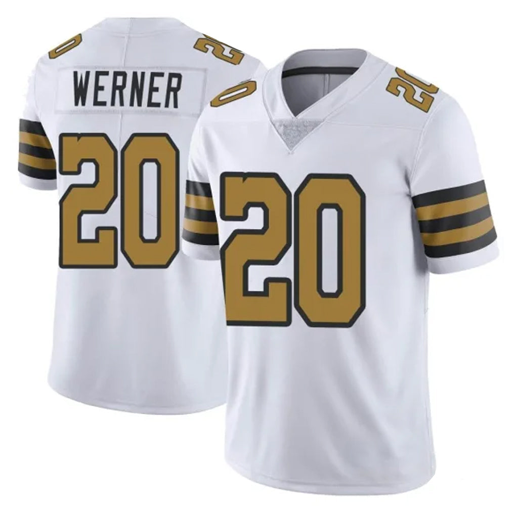 Tlead NO.Saints #20 Pete Werner Player White Limited Color Rush Home Game Stitched Jerseys