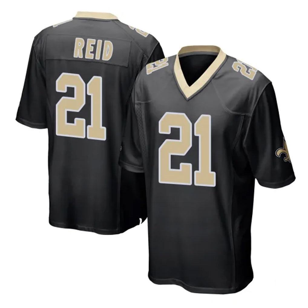 Tlead NO.Saints #21 Justin Reid Player Black Home Game Stitched Jerseys