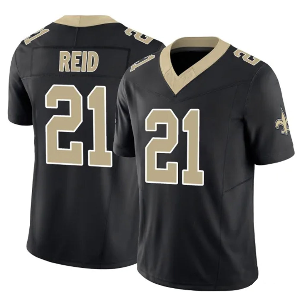 Tlead NO.Saints #21 Justin Reid Player Black Limited Vapor F.U.S.E. Home Game Stitched Jerseys