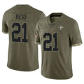 Tlead NO.Saints #21 Justin Reid Player Olive Salute To Service Limited Stitched Jerseys