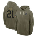 Tlead NO.Saints #21 Justin Reid Player Olive Salute to Service Pullover Hoodies Limited Stitched Jerseys