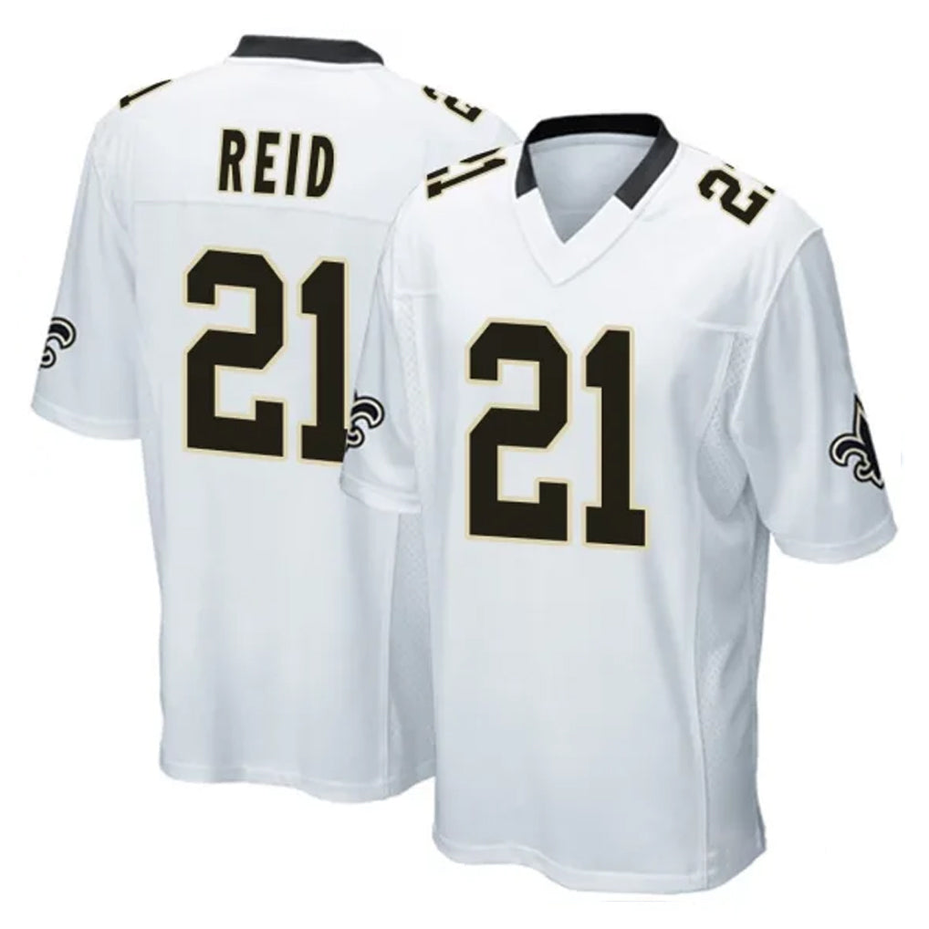 Tlead NO.Saints #21 Justin Reid Player White Home Game Stitched Jerseys
