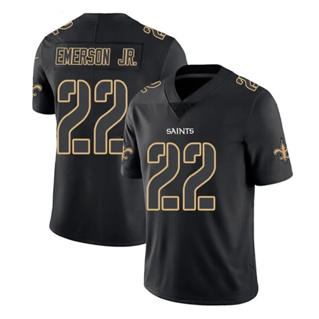 Tlead NO.Saints #22 Martin Emerson Jr. Player Black Impact Limited Home Game Stitched Jerseys
