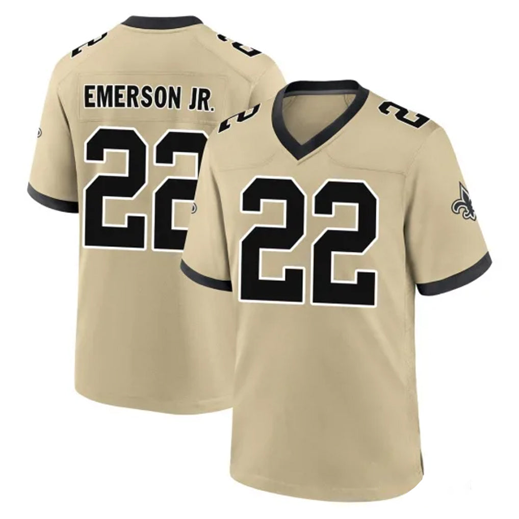Tlead NO.Saints #22 Martin Emerson Jr. Player Gold Home Game Stitched Jerseys