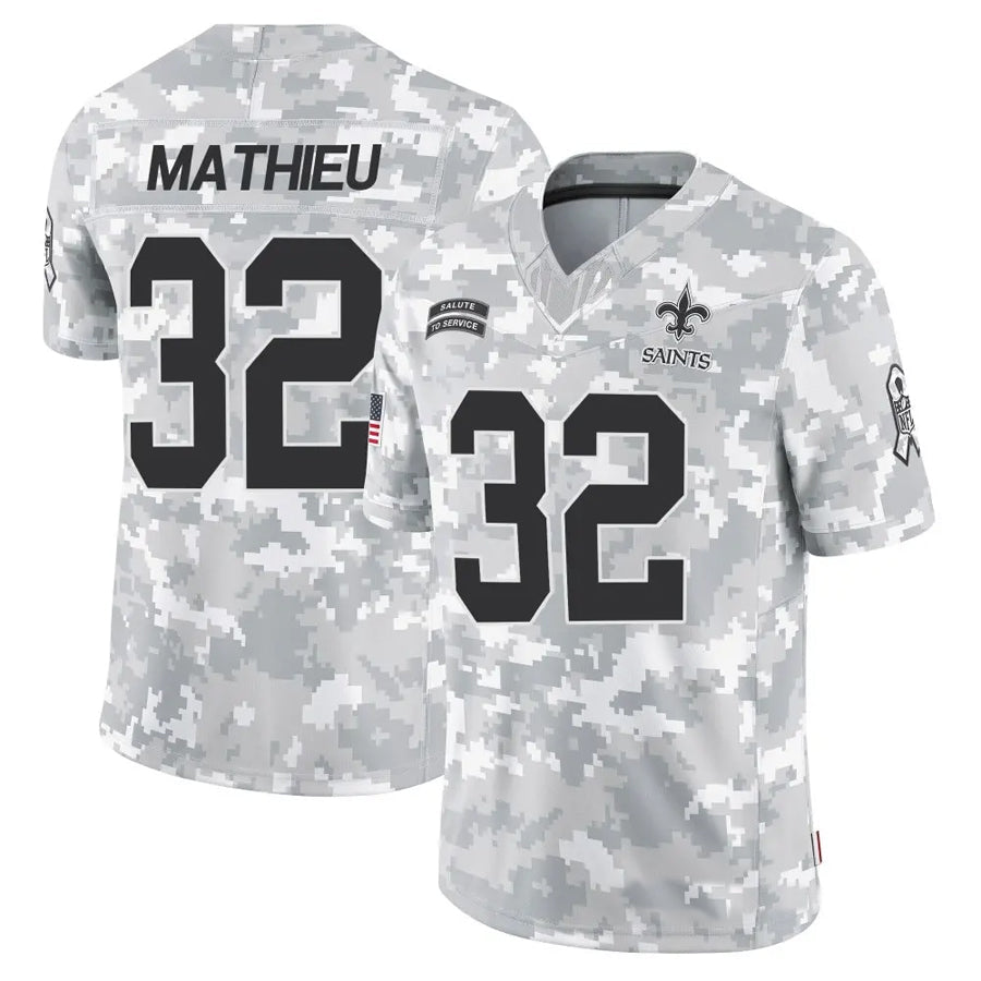 Tlead NO.Saints #32 Tyrann Mathieu Player Arctic Camo Salute to Service Limited Stitched Jerseys