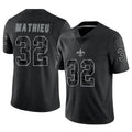 Tlead NO.Saints #32 Tyrann Mathieu Player Black RFLCTV Limited Stitched Jerseys