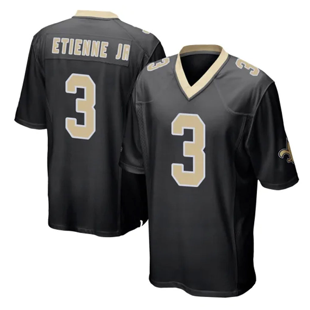 Tlead NO.Saints #3 Travis Etienne Jr. Player Black Home Game Stitched Jerseys