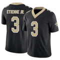 Tlead NO.Saints #3 Travis Etienne Jr. Player Black Limited Vapor F.U.S.E. Home Game Stitched Jerseys