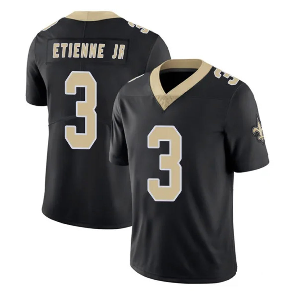 Tlead NO.Saints #3 Travis Etienne Jr. Player Black Limited Vapor Untouchable Home Game Stitched Jerseys