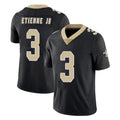 Tlead NO.Saints #3 Travis Etienne Jr. Player Black Limited Vapor Untouchable Home Game Stitched Jerseys