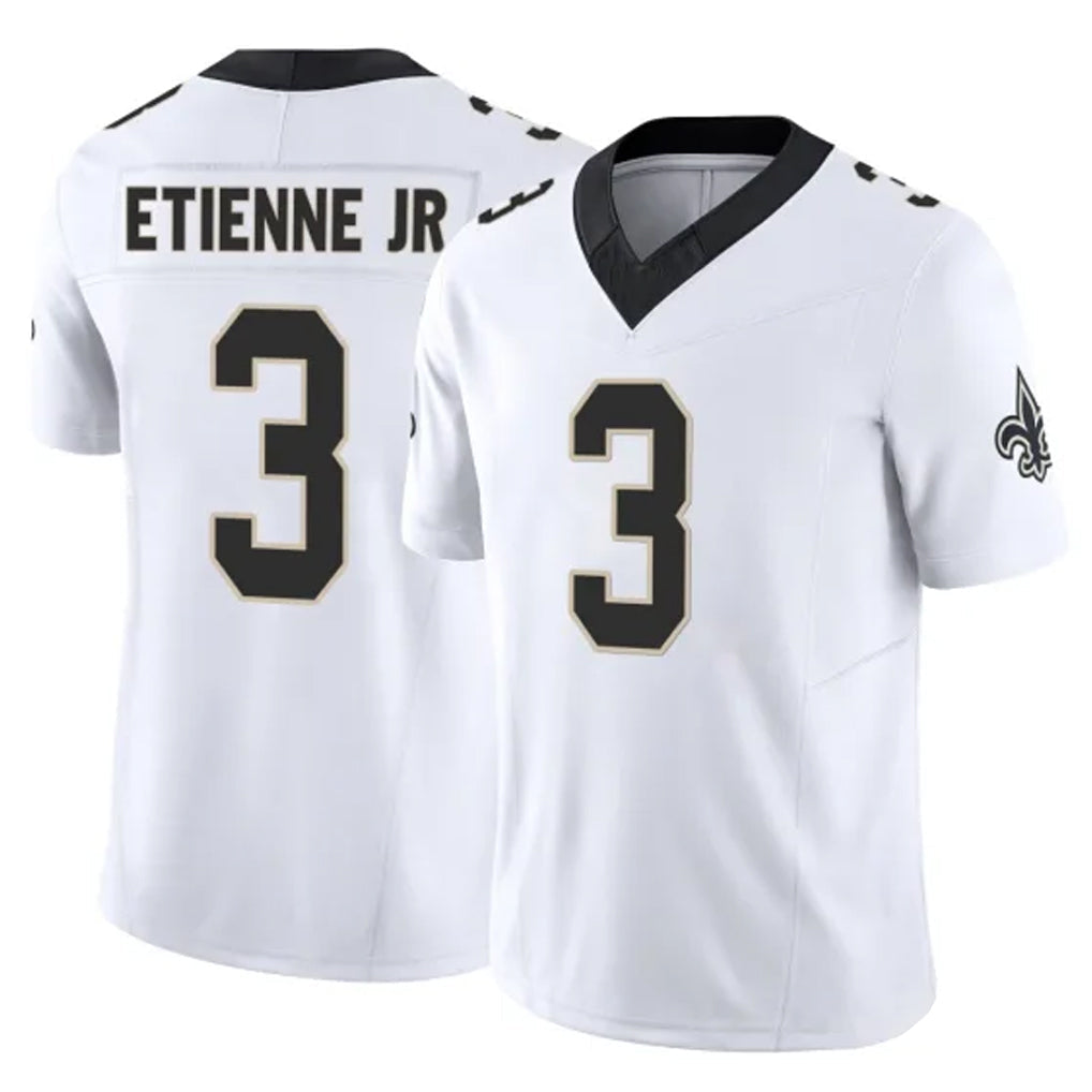 Tlead NO.Saints #3 Travis Etienne Jr. Player White Limited Vapor F.U.S.E. Home Game Stitched Jerseys