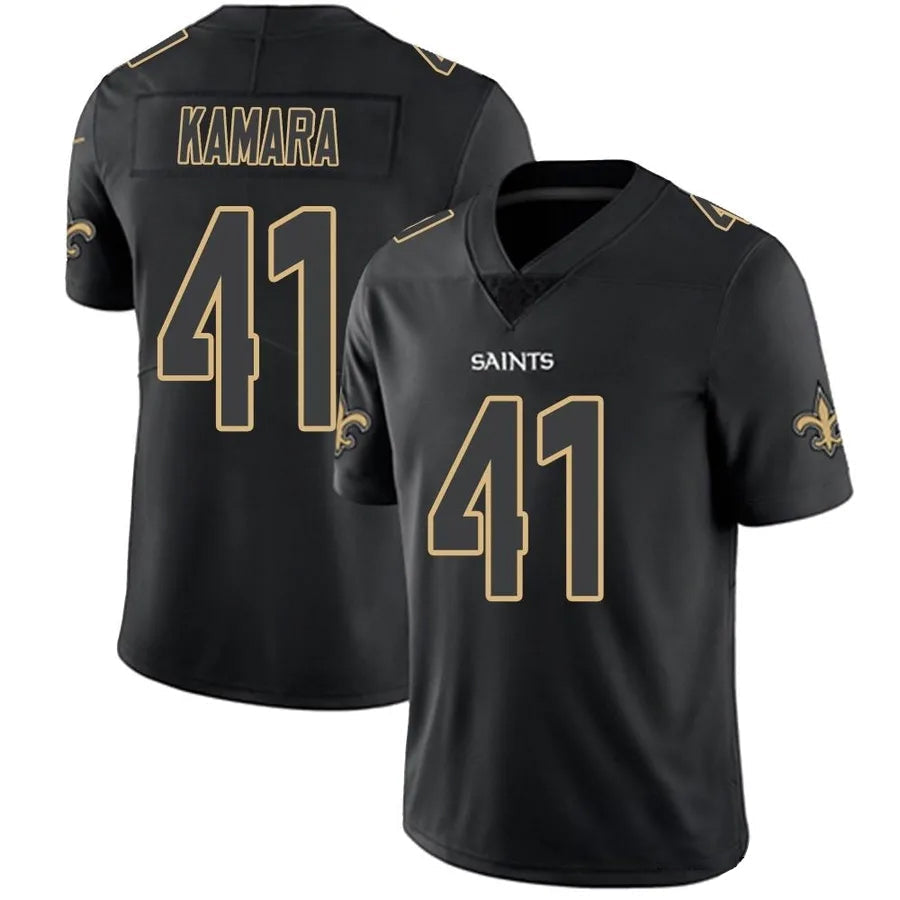Tlead NO.Saints #41 Alvin Kamara Player Limited Black Impact Stitched Jerseys