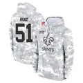 Tlead NO.Saints #51 Cesar Ruiz Player Arctic Camo Salute to Service Pullover Hoodies Limited Game Stitched Jerseys
