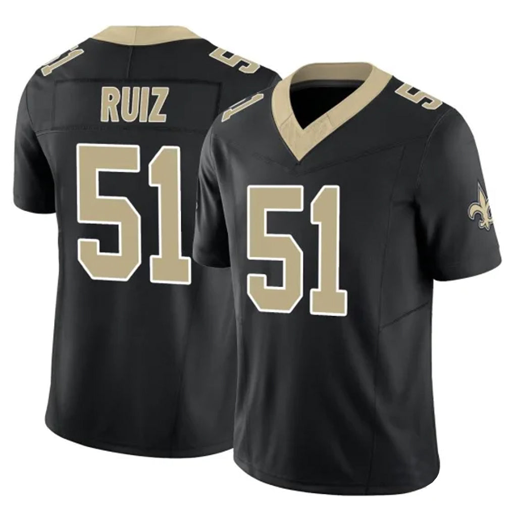 Tlead NO.Saints #51 Cesar Ruiz Player Black Limited Vapor F.U.S.E. Home Game Stitched Jerseys