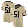 Tlead NO.Saints #51 Cesar Ruiz Player Gold Limited Vapor F.U.S.E. Home Game Stitched Jerseys