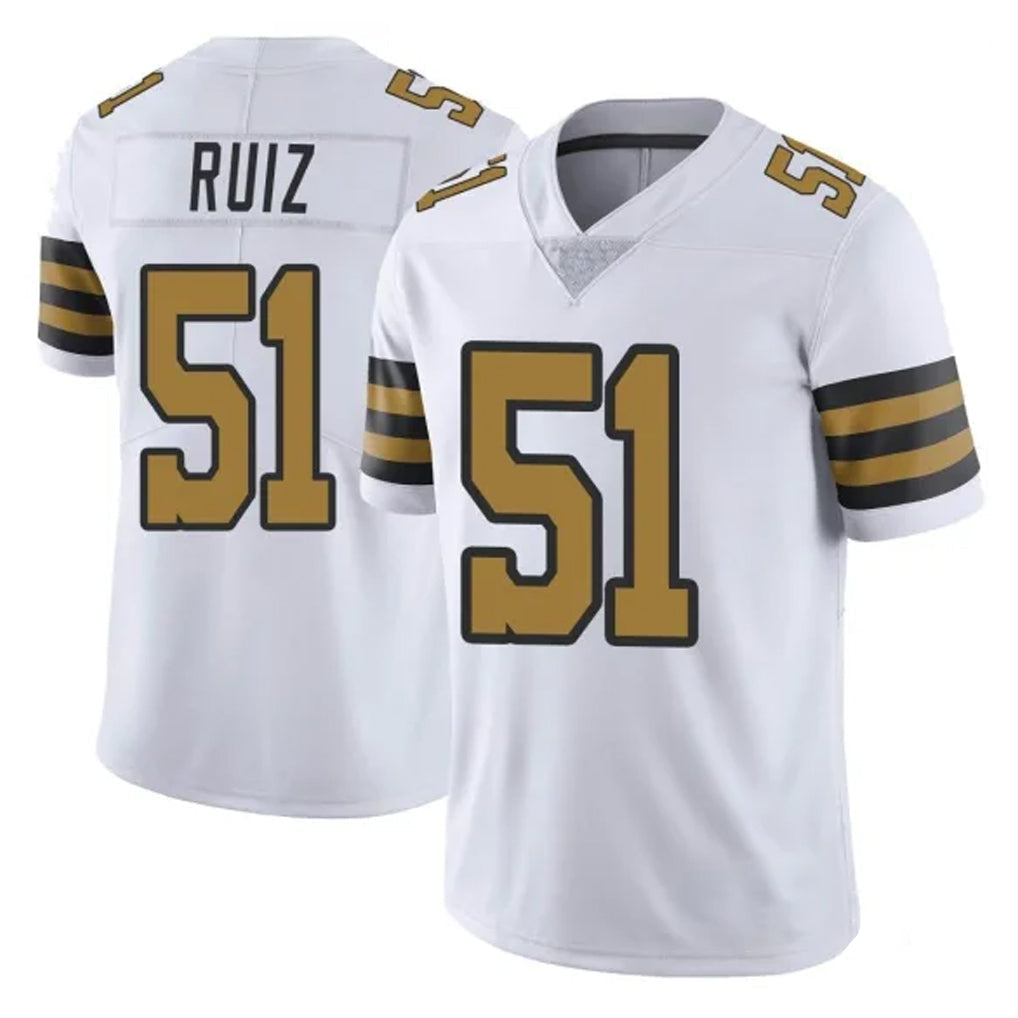 Tlead NO.Saints #51 Cesar Ruiz Player White Limited Color Rush Home Game Stitched Jerseys