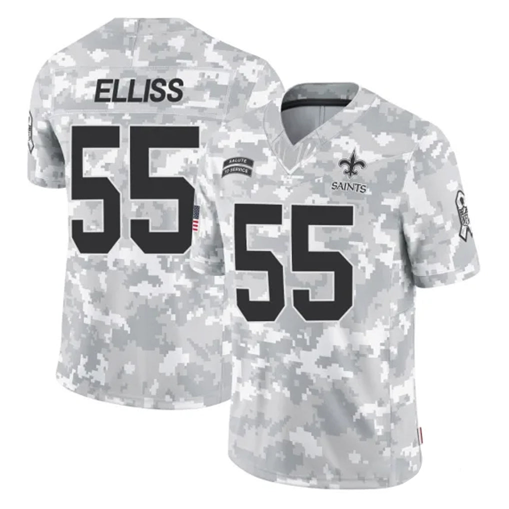 Tlead NO.Saints #55 Kaden Elliss Player Arctic Camo Salute To Service Limited Game Stitched Jerseys