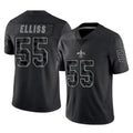 Tlead NO.Saints #55 Kaden Elliss Player Black Limited Reflective Home Game Stitched Jerseys