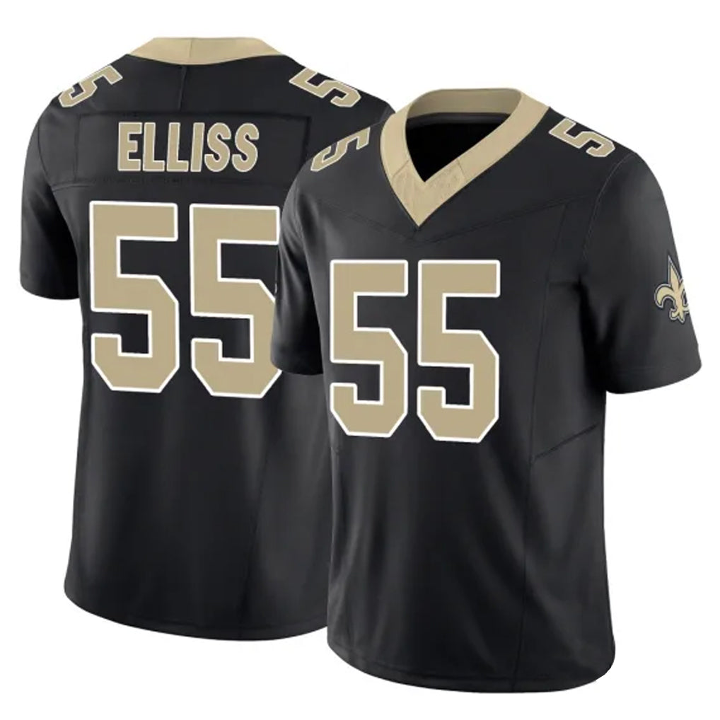 Tlead NO.Saints #55 Kaden Elliss Player Black Limited Vapor F.U.S.E. Home Game Stitched Jerseys