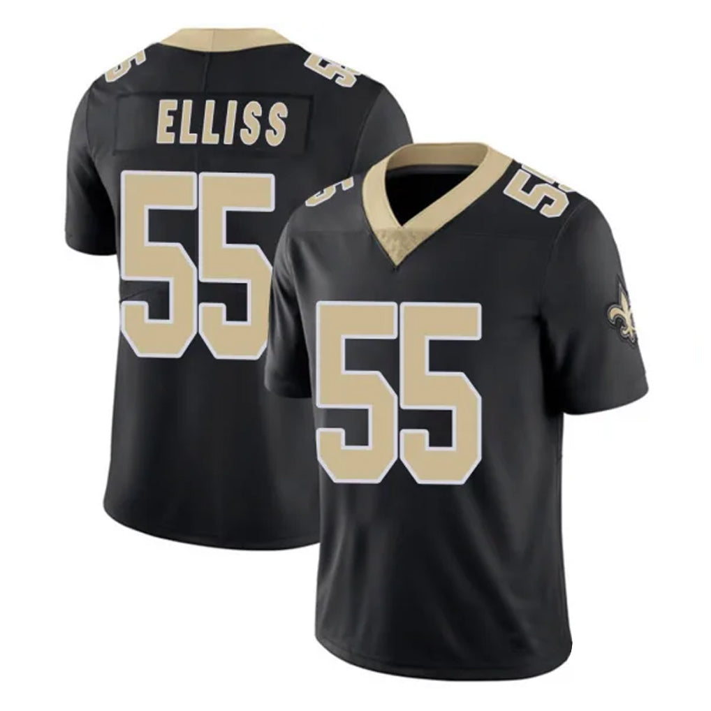 Tlead NO.Saints #55 Kaden Elliss Player Black Limited Vapor Untouchable Home Game Stitched Jerseys