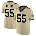 Tlead NO.Saints #55 Kaden Elliss Player Gold Limited Vapor F.U.S.E. Home Game Stitched Jerseys