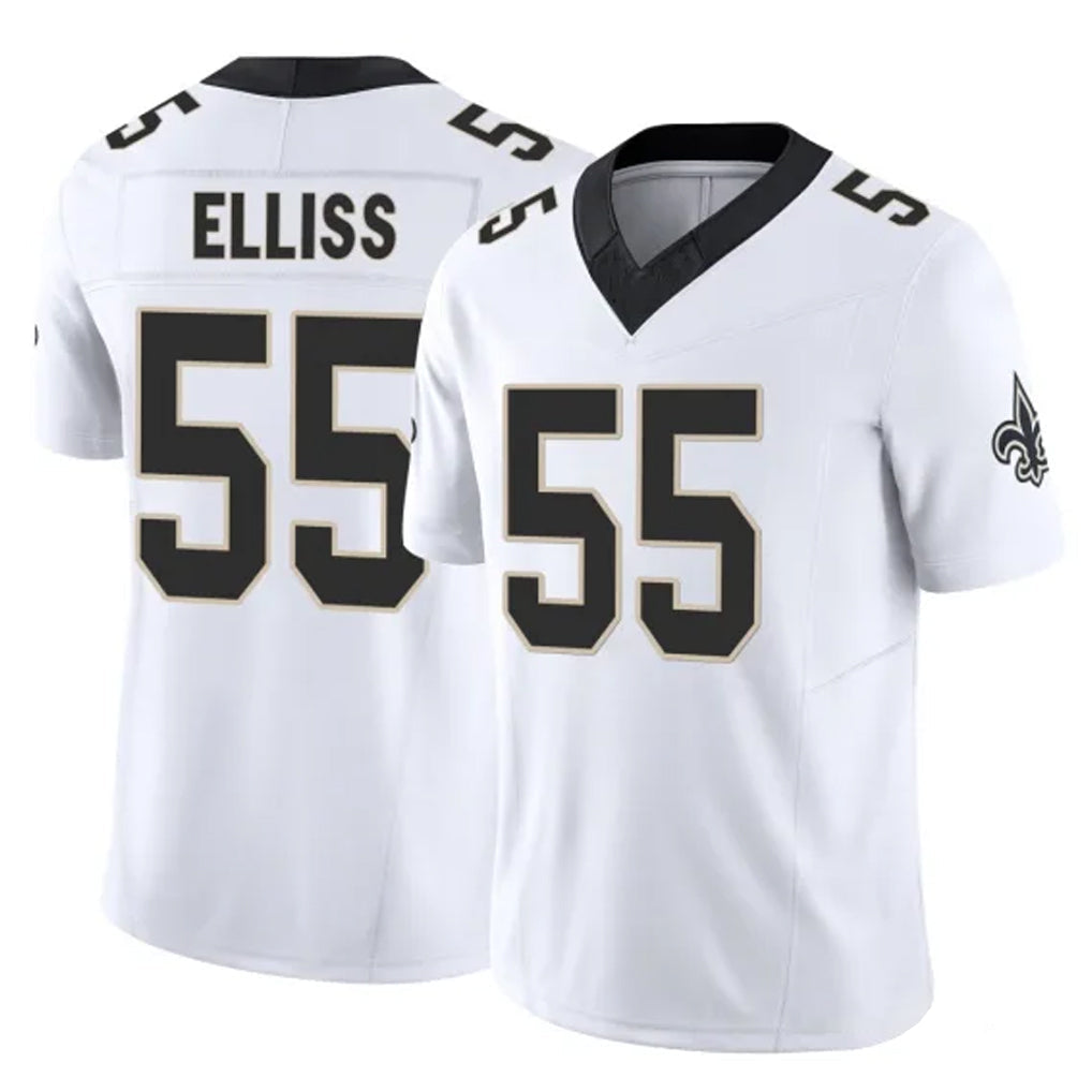 Tlead NO.Saints #55 Kaden Elliss Player White Limited Vapor F.U.S.E. Home Game Stitched Jerseys
