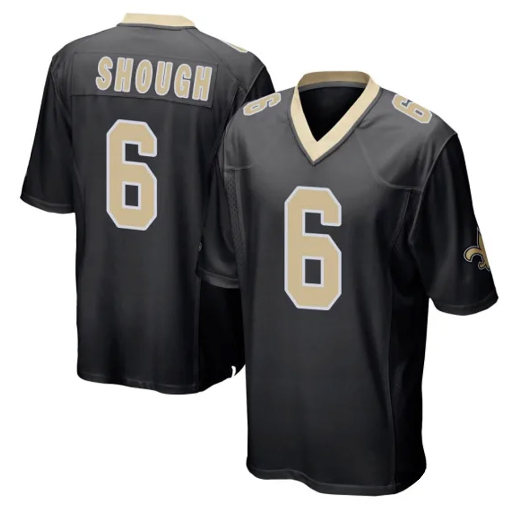 Tlead NO.Saints #6 Tyler Shough Player Black Home Game Stitched Jerseys
