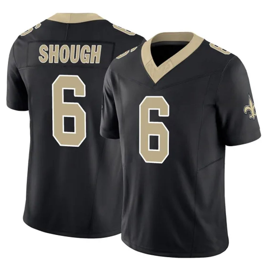 Tlead NO.Saints #6 Tyler Shough Player Black Limited Vapor F.U.S.E. Home Game Stitched Jerseys