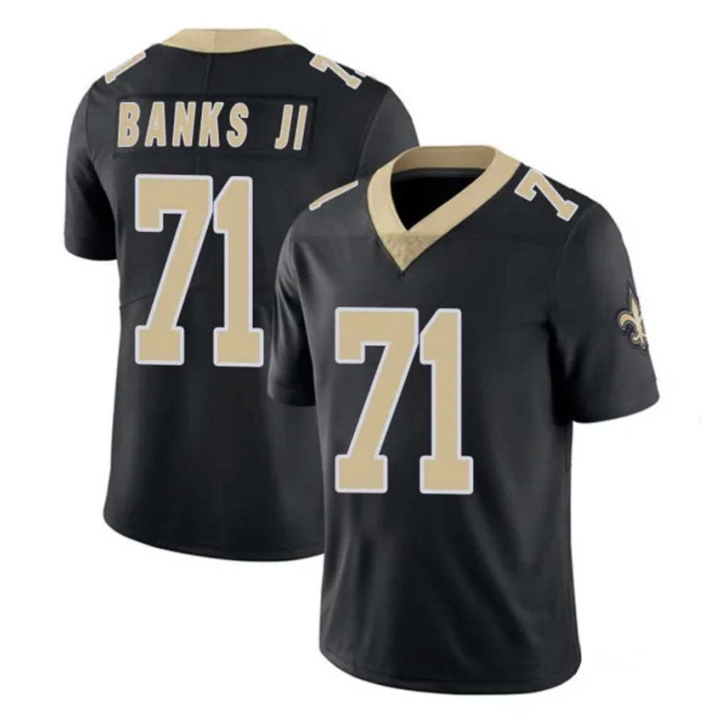Tlead NO.Saints #71 Kelvin Banks Jr. Player Black Limited Vapor Untouchable Home Game Stitched Jerseys